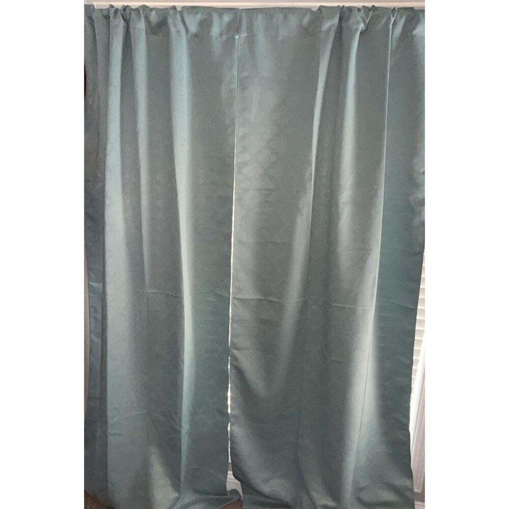 (2) Blue Light Filtering Blackout Curtain Panels 37 x 84 Rod Pocket and Loops